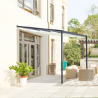 Outsunny 10 ft W x 10 ft L Outdoor Pergola Gazebo with Retractable Canopy - Cream White-Set up against the wall to extend your outdoor space