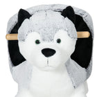 Qaba Kids Plush Husky Rocking Horse - Grey-Seat Dimensions: 9.1" L x 9.1" W (23 x 23 cm) 