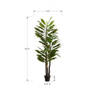 Monarch Specialties 83" Artificial Indoor - Dracaena Tree - Floor - Black Pot-No maintenance, no watering and mess-free for an environmentally friendly, indoor only decorative option