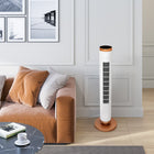 Seville Classics UltraSlimLine Oscillating Tower Fan with Light - White-Patent-Pending