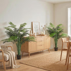 Outsunny 4' Artificial Tropical Palm Tree with Lifelike Leaves - Green - 2 Pack-This plant includes 28 leaves which bring a natural feeling to your room 