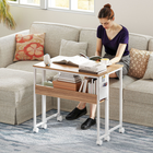 HOMCOM 31.5" Rolling Folding Desk with Wheels and Storage Bag - Natural-Folding desk can be used as a side table to fit narrow spaces
