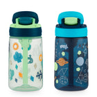 Contigo Kids Aubrey Leak-Proof Water Bottles - 14 oz (414 mL) - Cucumber Catci & Blueberry Cosmos - 2 Pack-More play, less mess: Lid closes securely for leak-proof travel. spill-proof when drinking