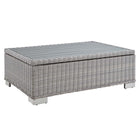 Modway Conway 45" Outdoor Patio Wicker Rattan Coffee Table - Light Grey-Outdoor Patio Coffee Table