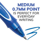 BIC Gel-ocity Retractable Quick Dry Gel Pen - 0.7mm - Blue - 12 Pack-0.7mm medium point creates vivid lines