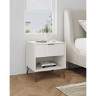 Manhattan Comfort DUMBO 20.07" Modern 1-Drawer Nightstand - White-Includes 1 Full Extension Drawer with Top Drawer Designed in Vertical Textured Ribbed Lines