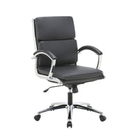 TygerClaw Executive Ergonomic Comfort Mid Back Chair-Upholstered in soft and black bonded leather with PVC
upholstery