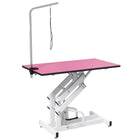PawHut Height Adjustable Pet Grooming Table for Dogs - Pink-Removable lockable table top for easy cleaning and replacement