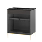 Modway Awaken 30" Bathroom Vanity - Black-Spacious Storage