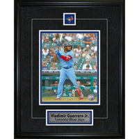 Vladimir Guerrero Jr. with Pin and Plate Toronto Blue Jays Stance - Framed Print - 16" x 20"-Premium 8x10 framed