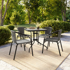 Flash Furniture Grey Rattan Indoor-Outdoor Restaurant Stack Chair-Stack Quantity: 23
