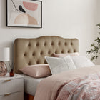Modway Annabel Stain-Resistant Performance Velvet King Headboard - Taupe-Wood Blend Frame