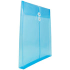 JAM Paper Plastic Envelopes with Button and String Tie Closure, Letter Open End, 9.75 x 11.75, Blue Poly, 24 Pack (118B1bug)-24 per pack