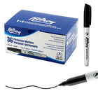 Hilroy Permanent Markers - Low Odour Ink - Fine Point - Black - 36 Pack-Multipurpose application:Engineered to write permanently on a wide range of surfaces—including paper, photos, plastic, wood, stone, and metal. Its versatile ink adheres reliably to most surfaces, making it perfect for both everyday tasks and demanding industrial environments