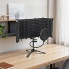 HOMCOM Foldable Studio Microphone Isolation Shield with Pop Filter - Stand-Compact and foldable, great for travel and small home studio