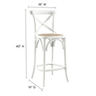 Modway Gear Counter Stool - White-Elm Wood Construction