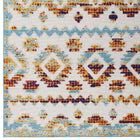 Modway Reflect Takara Abstract Diamond Moroccan Trellis Indoor/Outdoor Area Rug - 8 ft W x 10 ft L - Multicolored-High Density / Machine-Woven