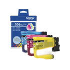 Brother Genuine LC506XL 3-Piece Ink Cartridge Set - High Yield - Cyan - Magenta - Yellow-High yield ink cartridge 3-pack: One each of cyan, magenta, and yellow, each cartridge prints up to 1,500 pages