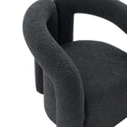 Manhattan Comfort Darian 32.68" Modern Boucle Upholstered Accent Chair - Black-Modern Open "T" Back Accent Chair with Rounded Finishing