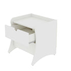 Manhattan Comfort Coney 19.68" Mid-Century Modern Nightstand - White-Unique Continuous Side Panels to Create Curved Legs