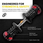 MotionGrey Adjustable Dumbbell Set and Stand Bundle for Home Gym Strength Training - 10-90 lb - 1 Set-Colour: Black