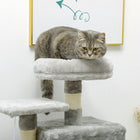 PawHut 52" Cat Tree with Condo, Hammock and Bed - Light Grey-The cat condo is suitable for cats under 5kg, assembly required