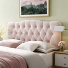 Modway Annabel Diamond Tufted Performance Velvet King Headboard - Pink-Durable Stain-Resistant Fabric