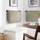 Modway Anela Wall-Mounted Chenille Upholstered Twin Headboard - Oat Walnut-Rubberwood Bar