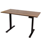 Ezywork Whole Piece Top Electric Standing Desk - Black Frame / Dark Wood Top-Whole piece table top