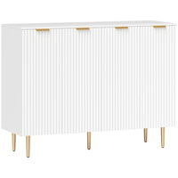 HOMCOM 47.2" L Sideboard Buffet Cabinet - White-2 double-door cabinet holds daily accessories and utensils