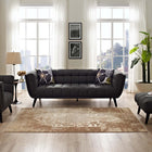 Modway Rosina Distressed Vintage Medallion Area Rug - 8 ft W x 10 ft L - Tan/Cream-Gripping Grooved Rubber Underside