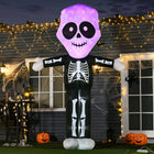 HOMCOM 9.8' Lit Inflatable Skeleton Ghost Halloween Decoration-Automatically inflate after power-on for easy setup 