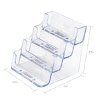 Deflecto Business Card Holder - 4 Compartments - Clear-Accommodate up to 50 business cards per compartment