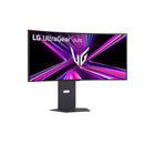 LG 34" 21:9 UltraGear OLED WQHD 240Hz 800R Curved Gaming Monitor-UltraGear sleek, slim design offers adjustable height, tilt, and swivel control for your ideal view, while RGB hexagonal backlighting sets the mood for your battlestation