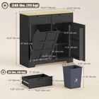 HOMCOM Tilt Out Trash Sideboard Buffet Cabinet with Hidden Garbage Space & Drawers - Black-Two door racks with guardrails secure snacks and drinks 
