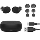 Jabra Elite 7 In-Ear Active True Wireless Noise Canceling Black Headphones-Construction: Made with a special Liquid Silicone Rubber compound that holds the buds more securely in the ear without the need for ear wings, ShakeGrip is an ingenious material that feels incredibly soft despite its firm grip