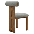 Modway Torian Boucle Fabric Dining Chair - Walnut Light Grey - Set of 2-8