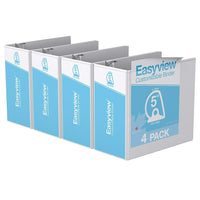Davis Group Easyview Premium Binder - D Ring - Customizable - 5" - White - 4 Pack-3 Ring Binder