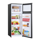 Magic Chef 7.4 cu. ft. 2-Door Mini Fridge with Freezer - Platinum Steel-1 Year Limited Manufacturer Warranty 