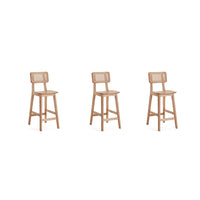 Manhattan Comfort Versailles 15.75" Industry Chic Counter Stool - Nature - 3 Pack-Modern - Industry Chic Cane Counter Stool Perfect Counter Height Bar and Islands. Set of 3