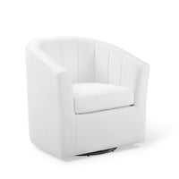 Modway Prospect Performance Velvet Swivel Armchair - White-Modern Barrel Back Armchair