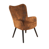 FurnitureR Tufted Accent Chair - Green Velvet-Mid-century modern side accent chair
