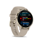 Garmin Venu 3S Watch - 41 mm - Soft Gold Stainless Steel Bezel with French Grey Case and Silicone Band-Track all the ways you move with more than 30 preloaded GPS and indoor sports apps — including walking, running, cycling, pool swimming, activities for wheelchair users and more