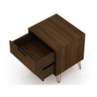 Manhattan Comfort Rockefeller 20.08" Mid-Century Modern 2-Drawer Nightstand 2-Piece Set - Brown-Perfect for Storage or Display Items