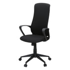 Monarch Specialties 7354 Ergonomic Fabric Office Chair - Black-Transform your workspace with this contemporary office chair featuring a breathable black fabric upholstery complemented by a solid black metal swivel base with smooth rolling wheels