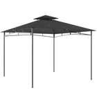 Outsunny 10 ft W x 10 ft L Gazebo - So ft L Top Garden Gazebo with 2-Tier Roof - Dark Grey-180g/m² PA-coated polyester fabric shields against rain and harmful sunrays