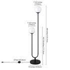 Hudson&Canal Dufrene 2-Light Floor Lamp with Glass Shades - Blackened Bronze/White Milk-Features easy assembly