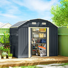 Outsunny 8' x 4' Galvanized Garden Shed with Adjustable Shelves & Foundation Kit-Galvanized steel frame is resistant to water and rust  
