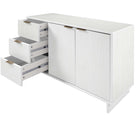 Manhattan Comfort Granville 55.04" Modern Sideboard - White-Open Contemporary Mop Base Side Legs. Adding Seamless Fashion Design and Durability