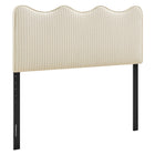 Modway Athena Striped Fabric Upholstered Full Size Headboard - Oatmeal Stripe-Striped Linen-Like Fabric Upholstery